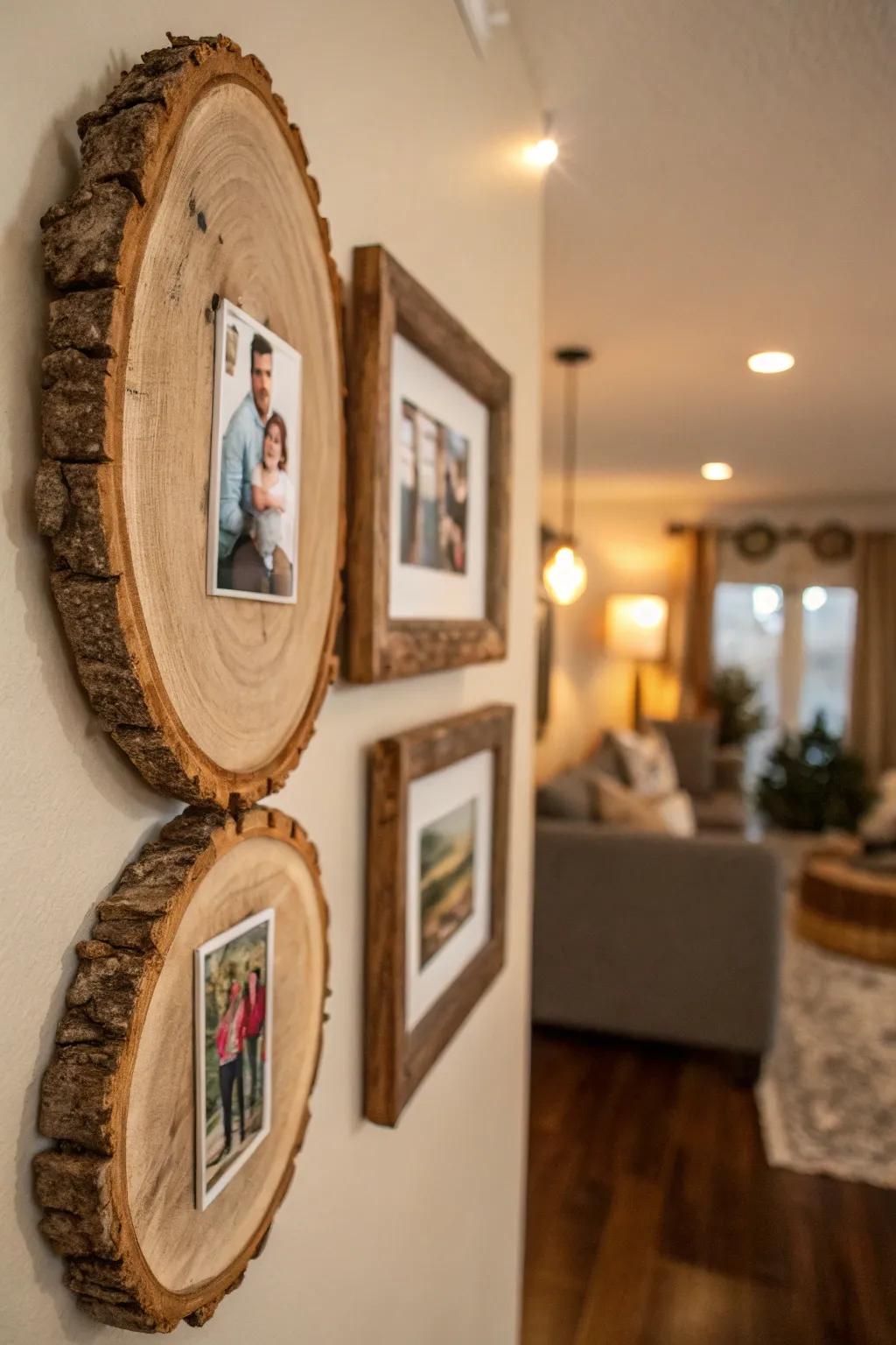 Lumber division borders showcasing family photos.