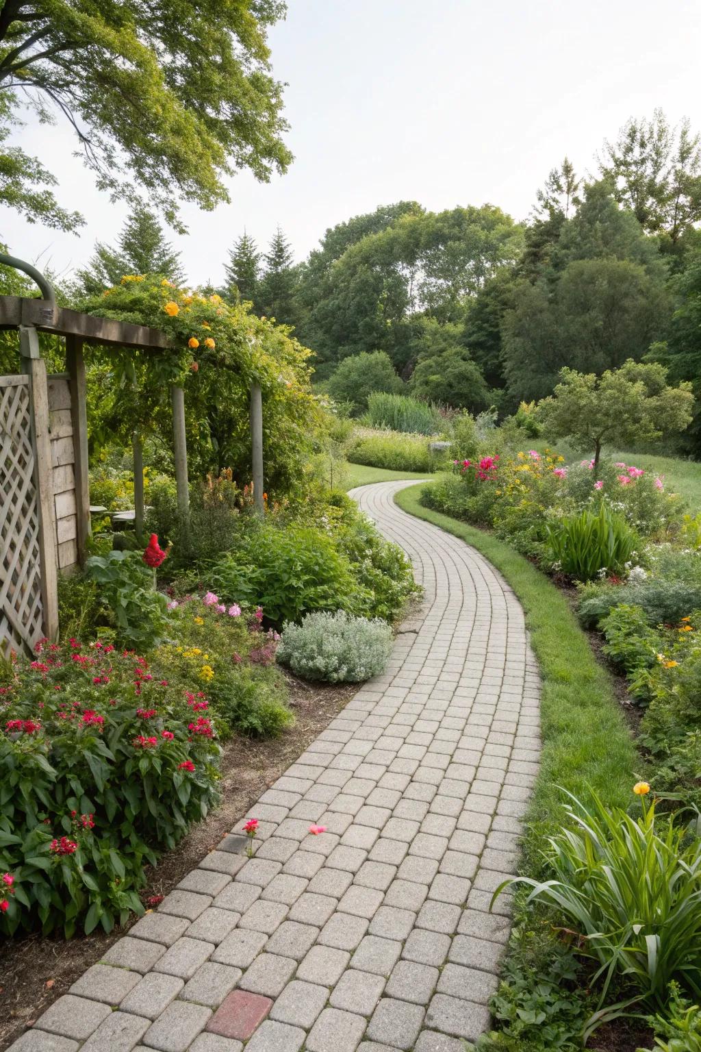 Porous pavers offer eco-friendly aesthetics for garden trails.