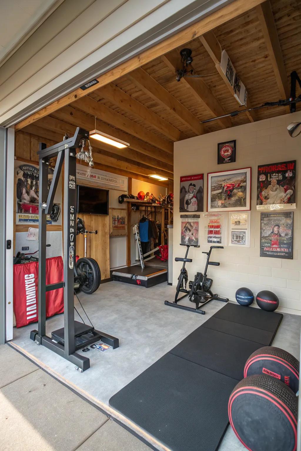 Maintain activity and relaxation by integrating a fitness space into your man cave.