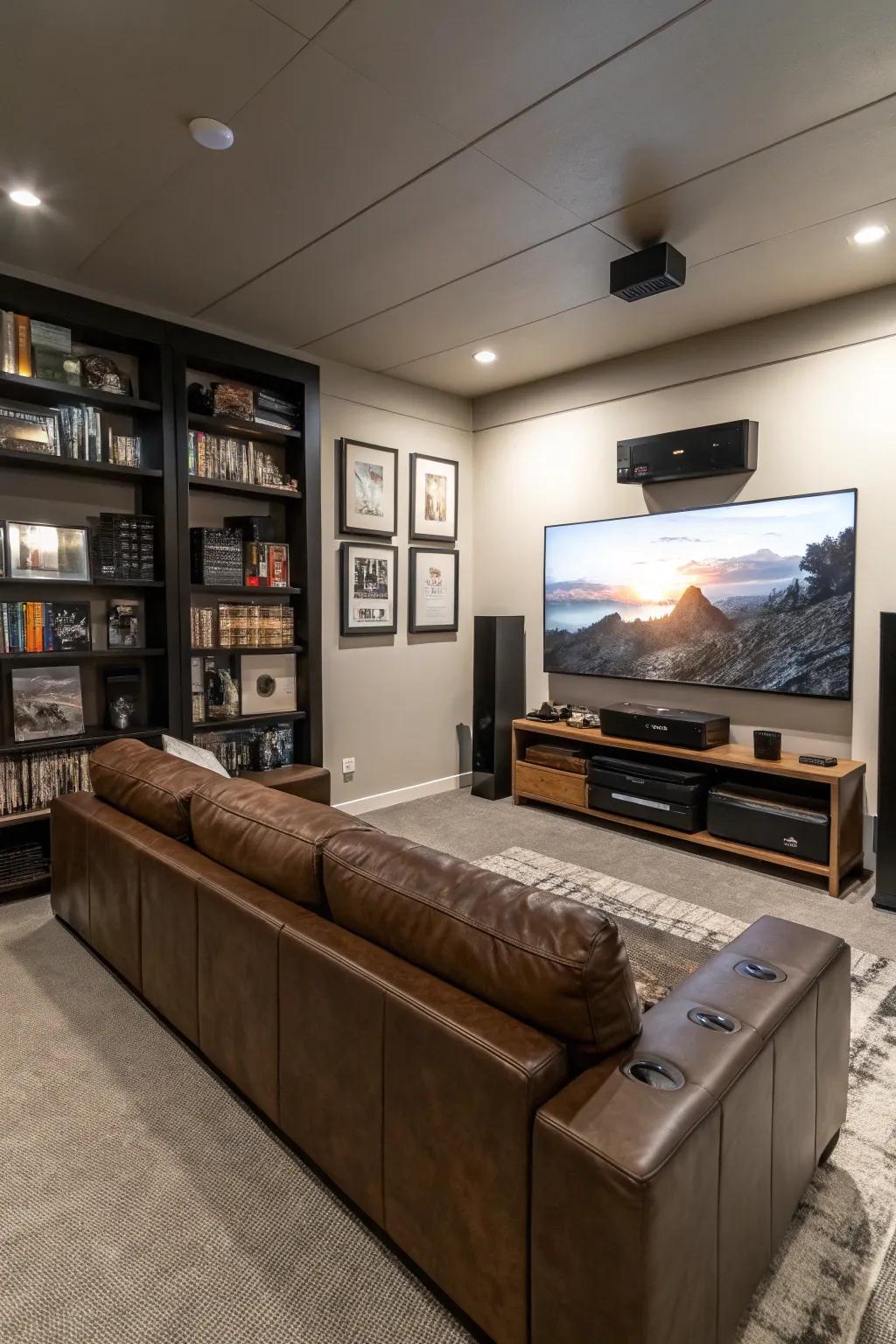 Tech integration ensures your man cave is modern.