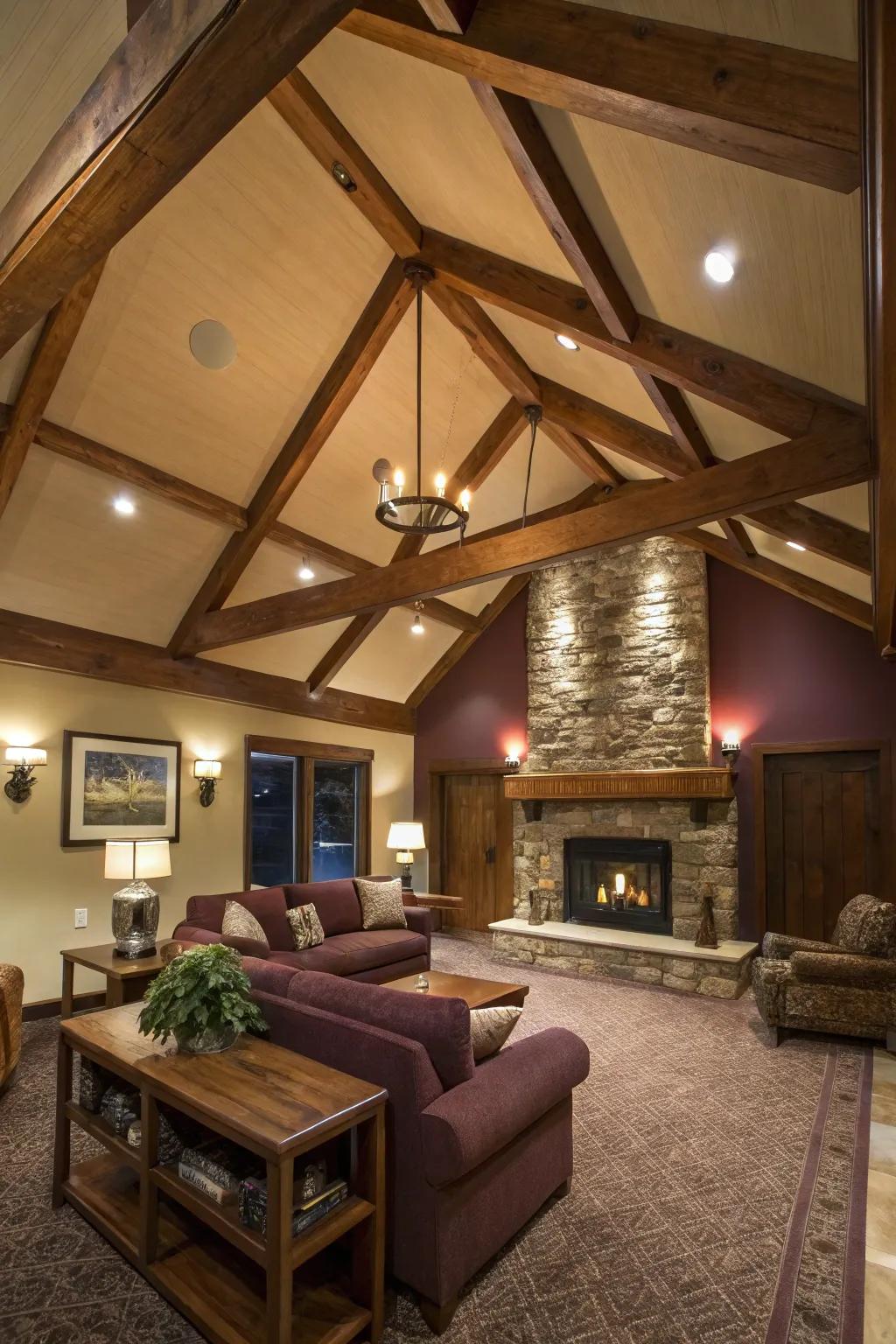 A showpiece ceiling can transform the retreat's atmosphere.
