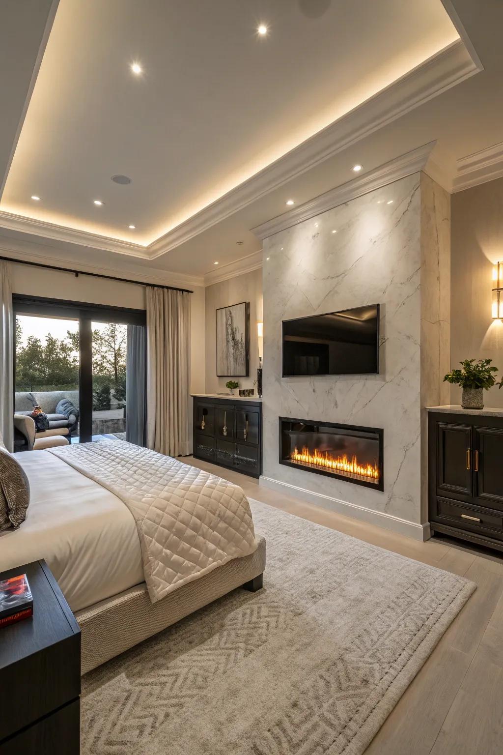 Modern master bedrooms benefit from the convenience and control of smart technology integration.