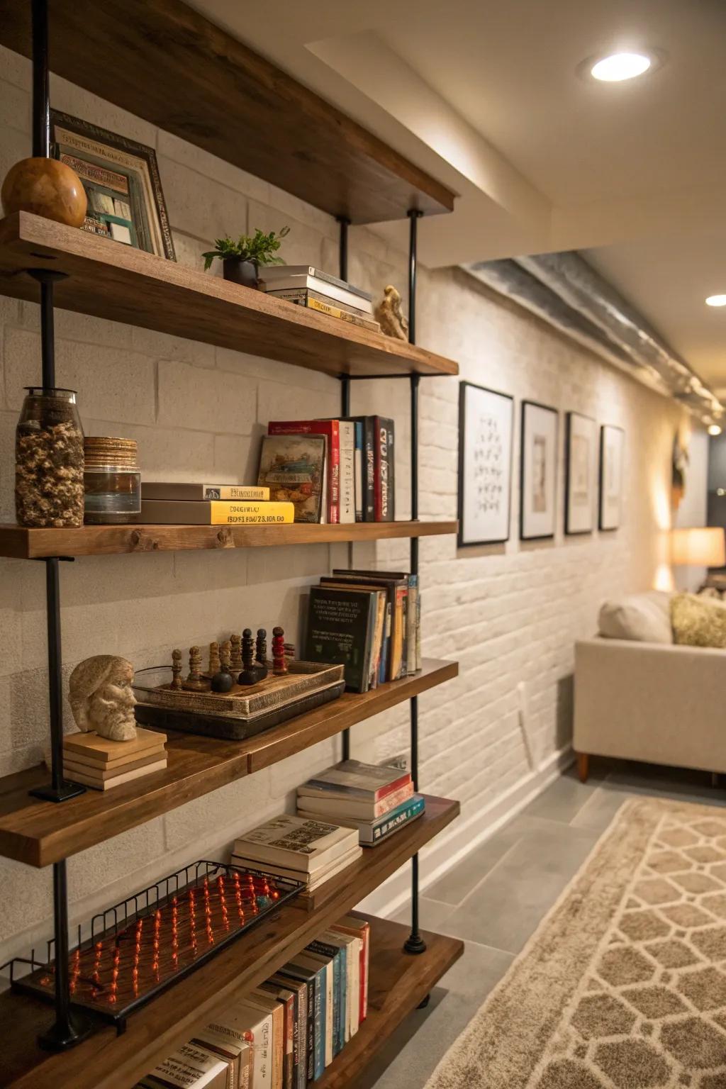 Maintain a tidy and chic space with carefully considered shelving designs.