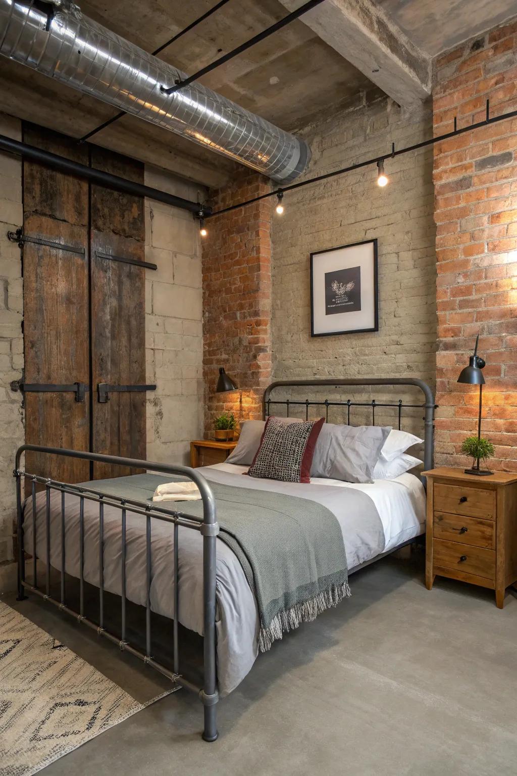Industrial touches introduce an edgy vibe.