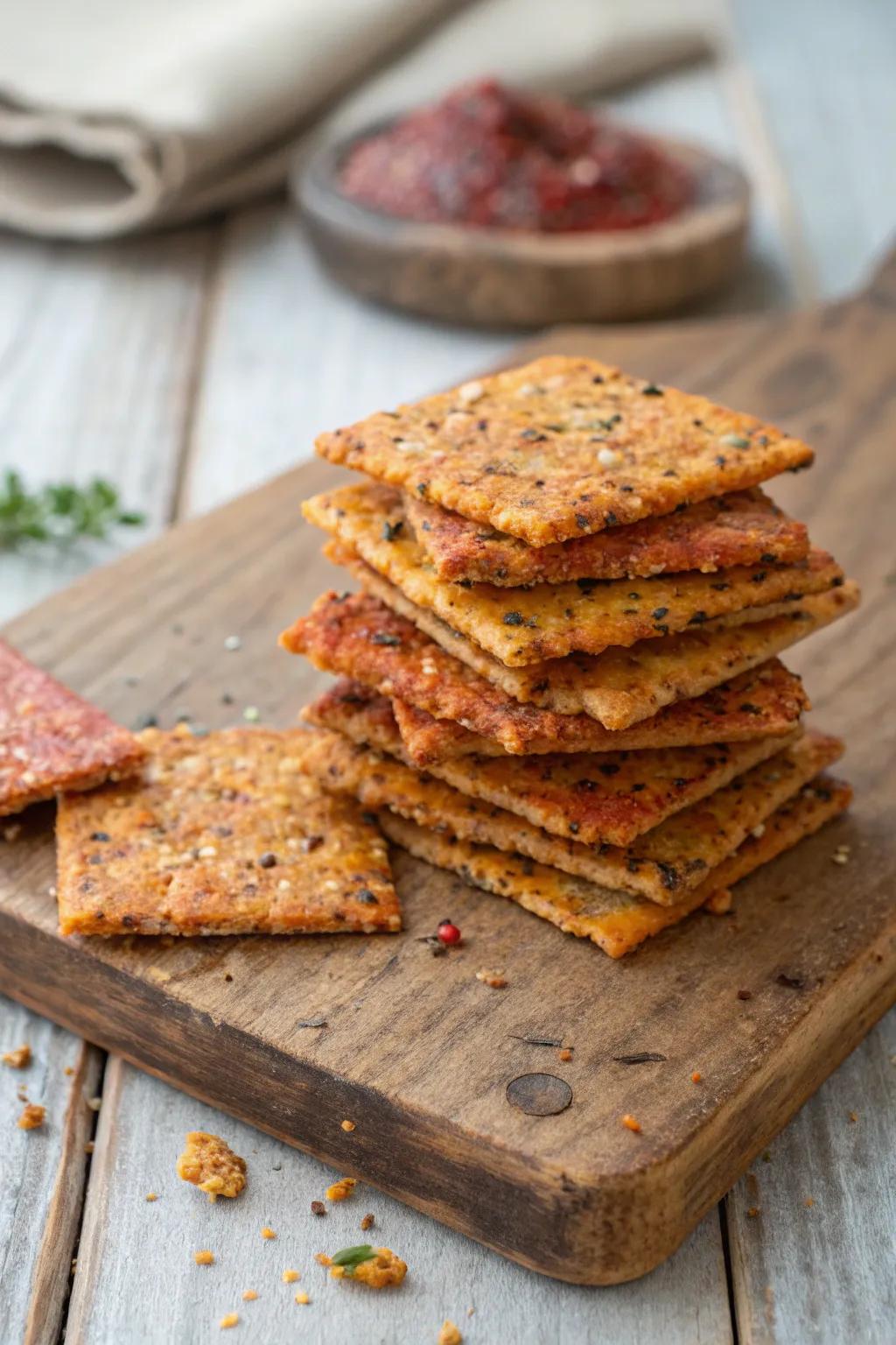 Spice things up using snack crackers.