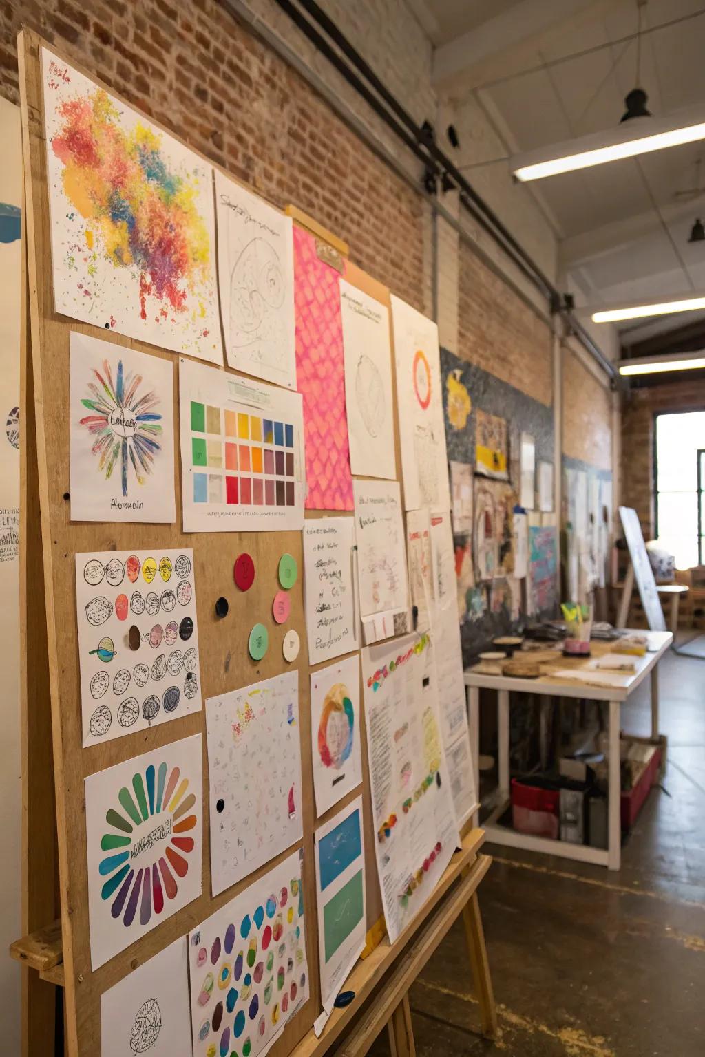 Artistic notice boards inspire creativity and visual interest.