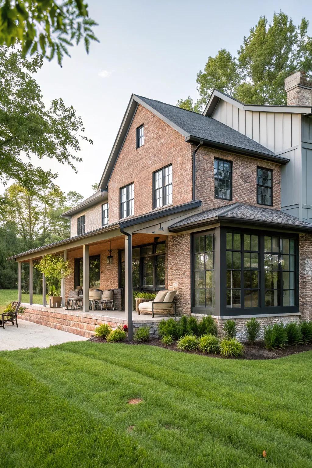 Surface delight: Painted brick that bridges the gap between old and new.