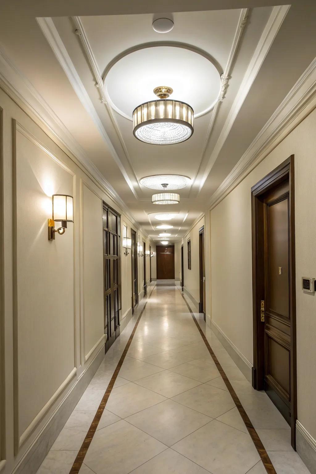 Compact Illumination are ideal for low-ceilinged hallways.