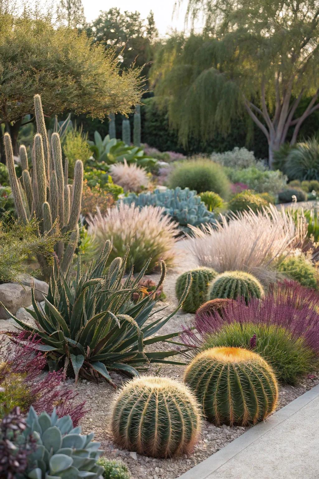 Arid-resilient vegetation grants both splendor and sustainability.