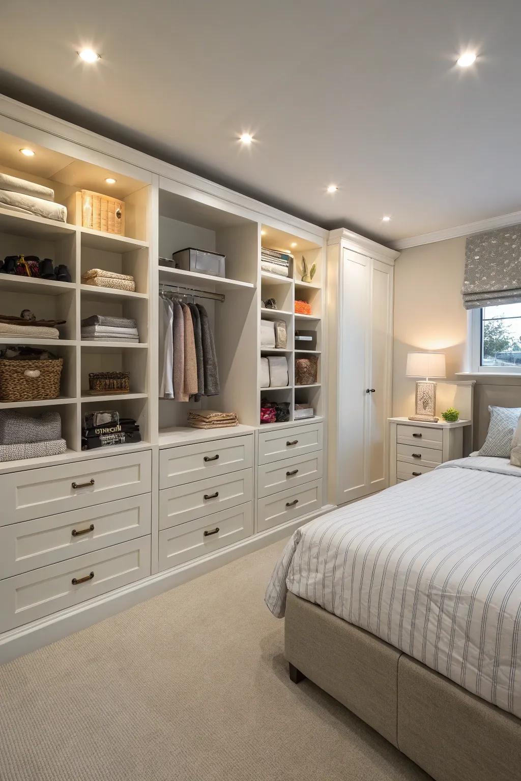 Built-in storage makes the most of the space and adds architectural appeal.