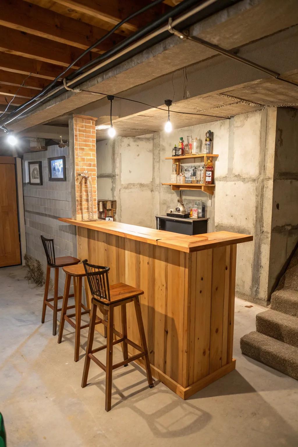 A home bar corner for stylish entertaining.
