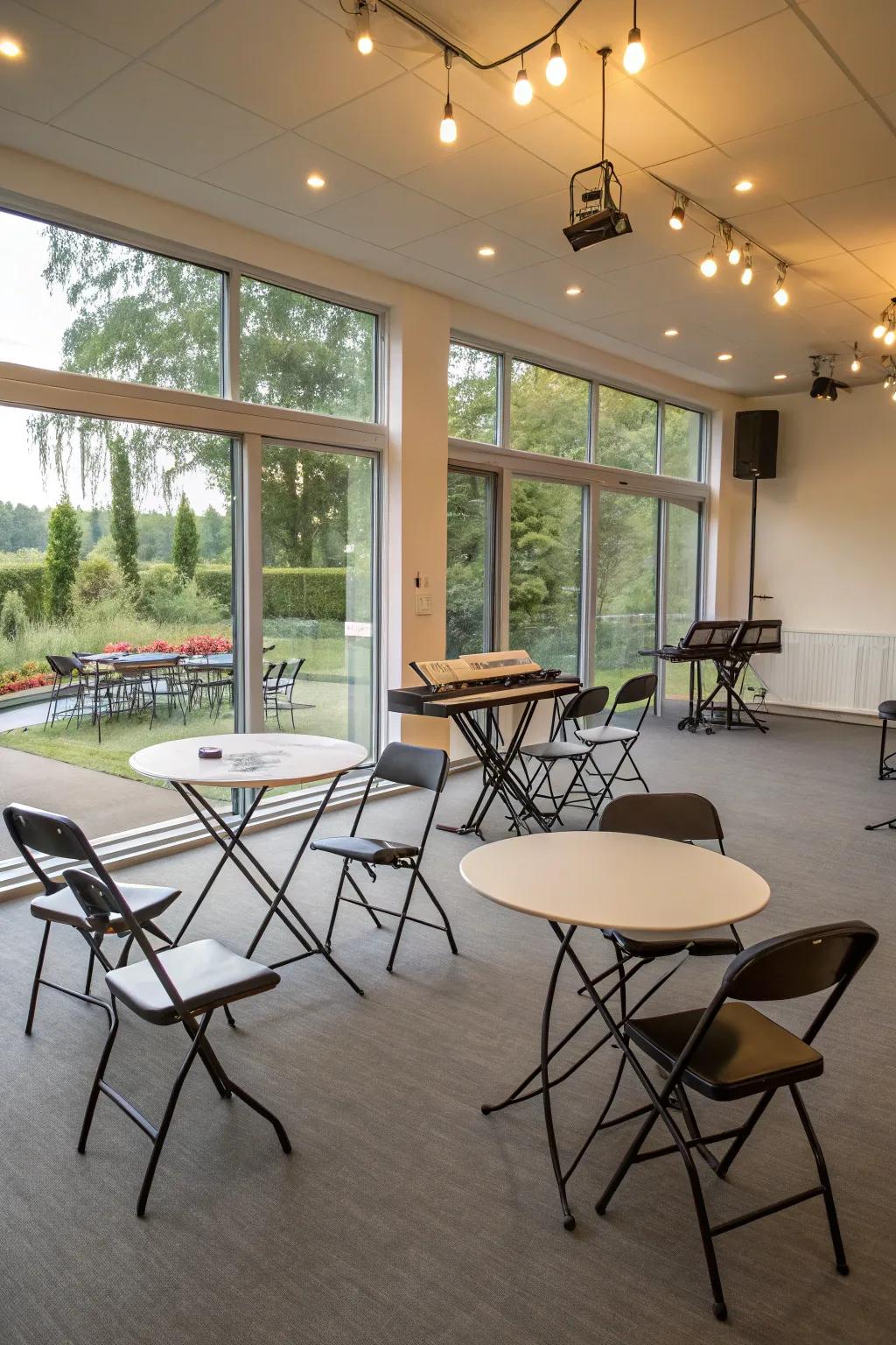 Foldable furniture offers both flexibility and space conservation.