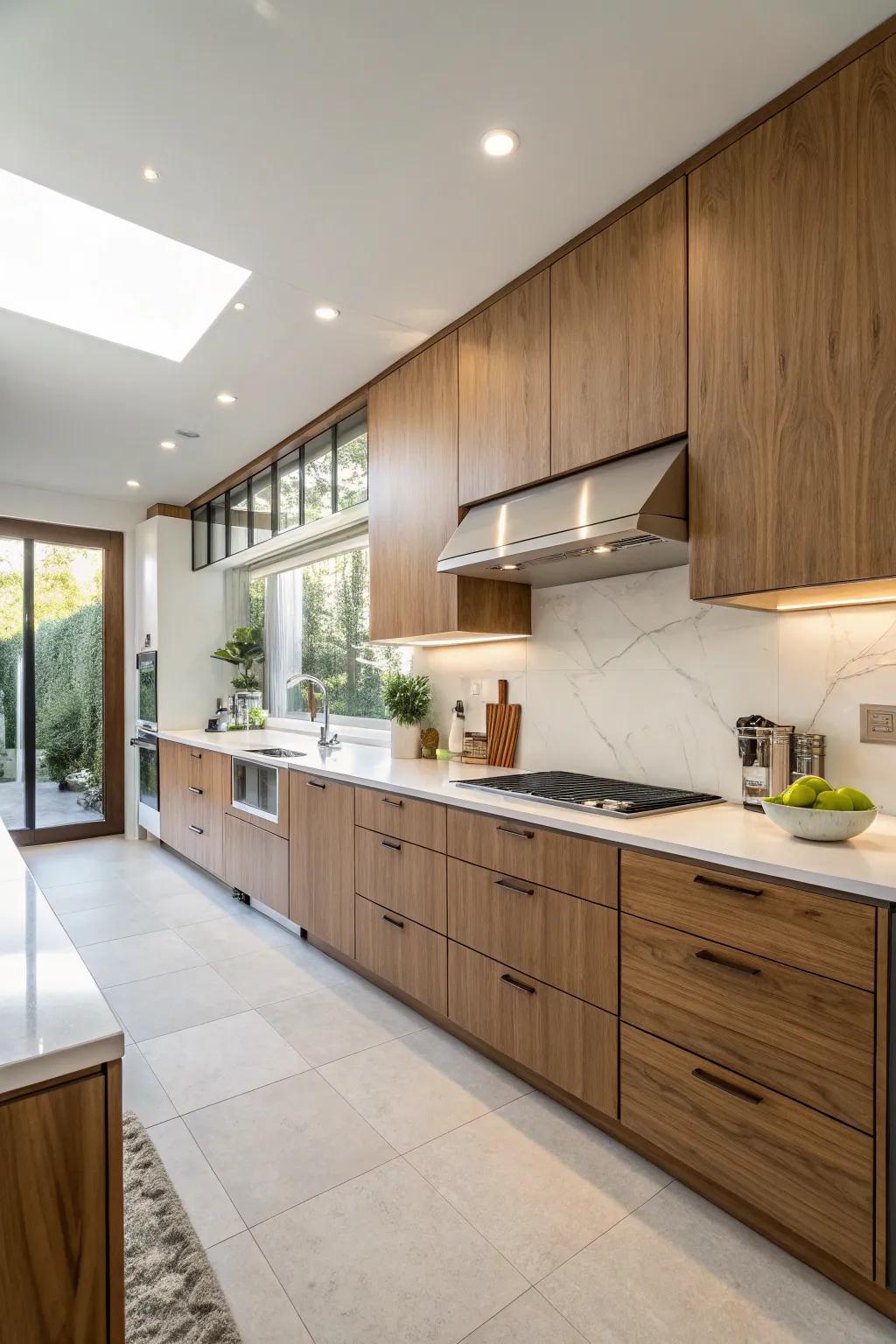 Drifting cabinets fashion a capacious, contemporary visage.