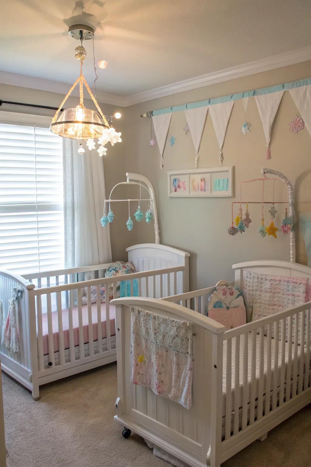 Twin-themed decor brings a sense of harmony and charm to any nursery.
