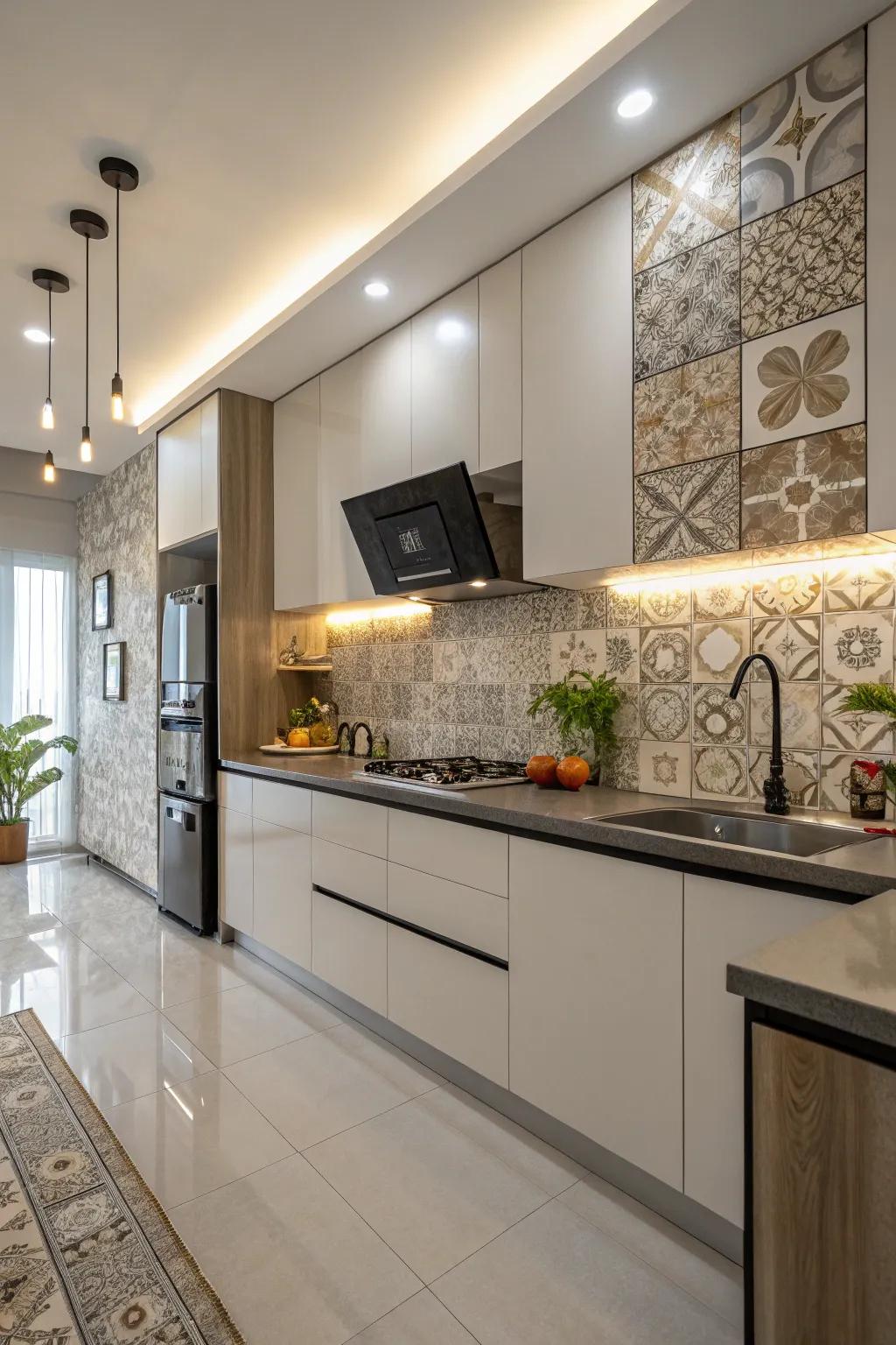 Overlay sheet backsplashes offer a budget-friendly square look without the hassle.