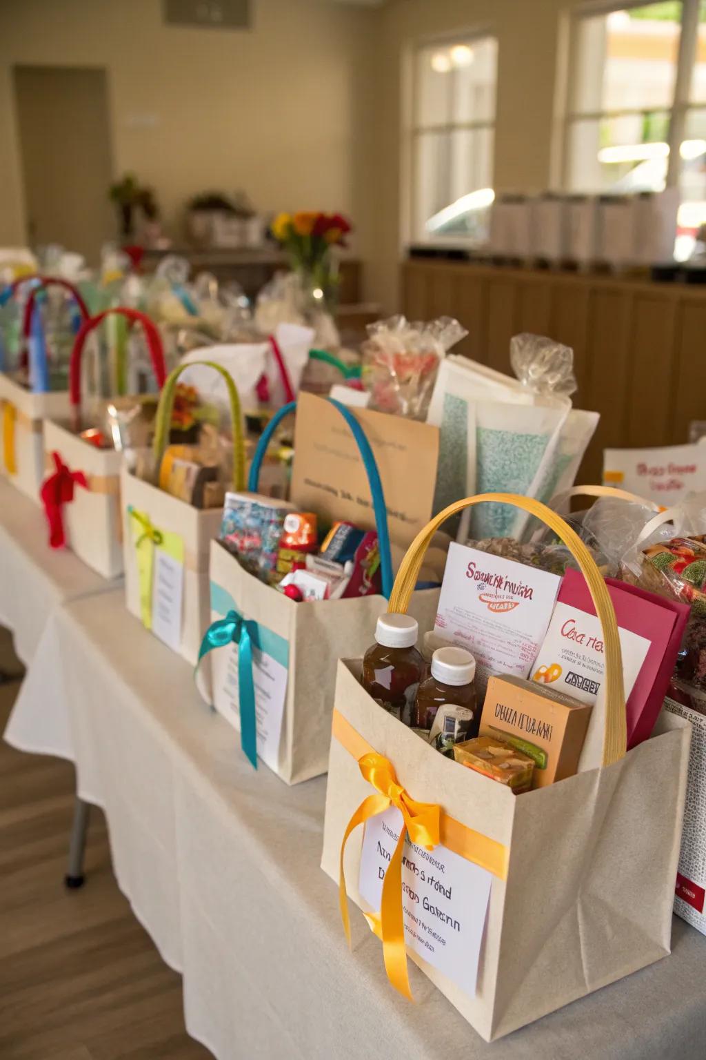 Thoughtful, personalized gift bags prepared for each resident.