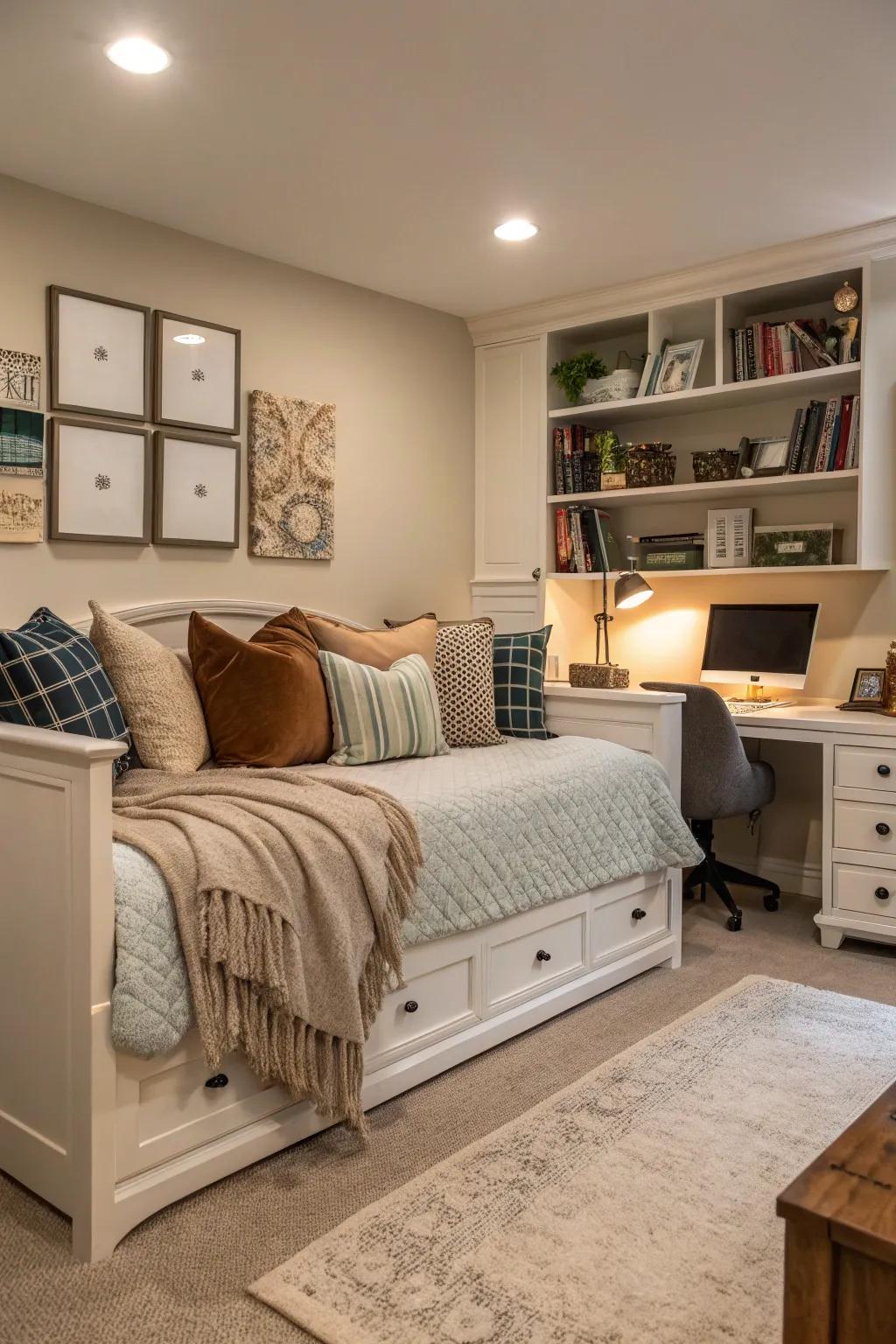 Luxurious textiles make your daybed a cozy haven.