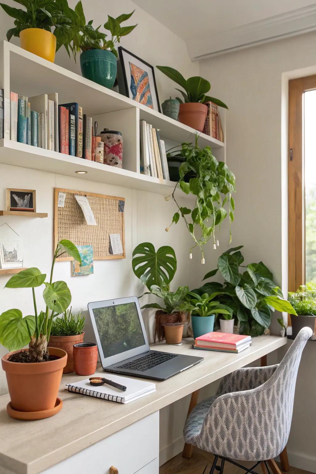 Breathe life into your office through indoor plants.