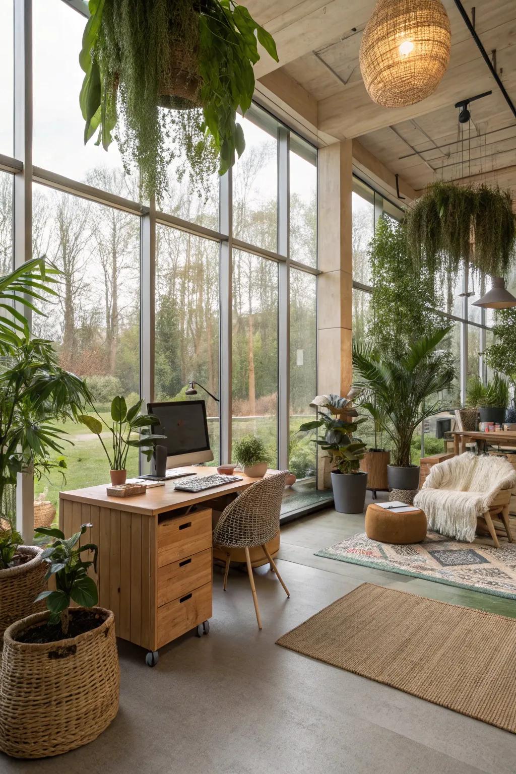 A nature-inspired setting enhances connection to nature indoors.