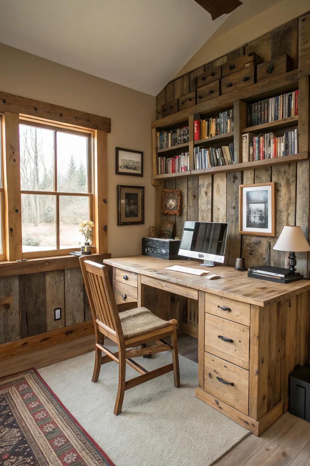 Country wood aspects add warmth to the Zoom scene.