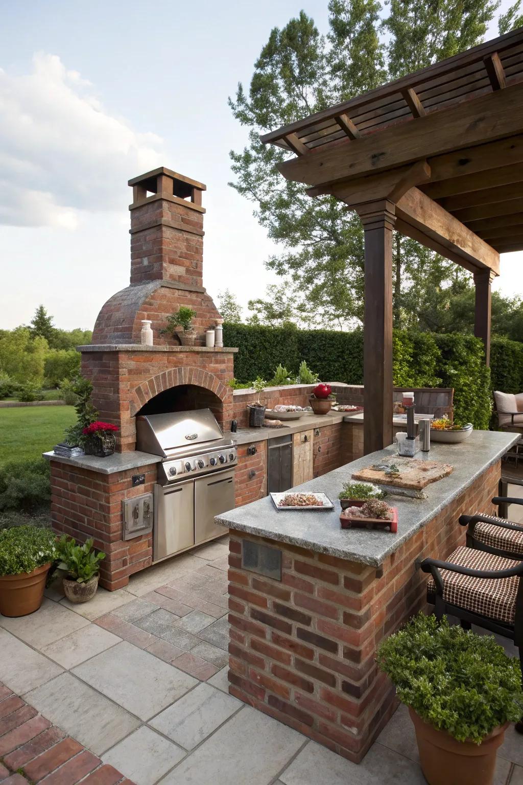 A rustic exterior cookery ideal for alfresco gastronomy