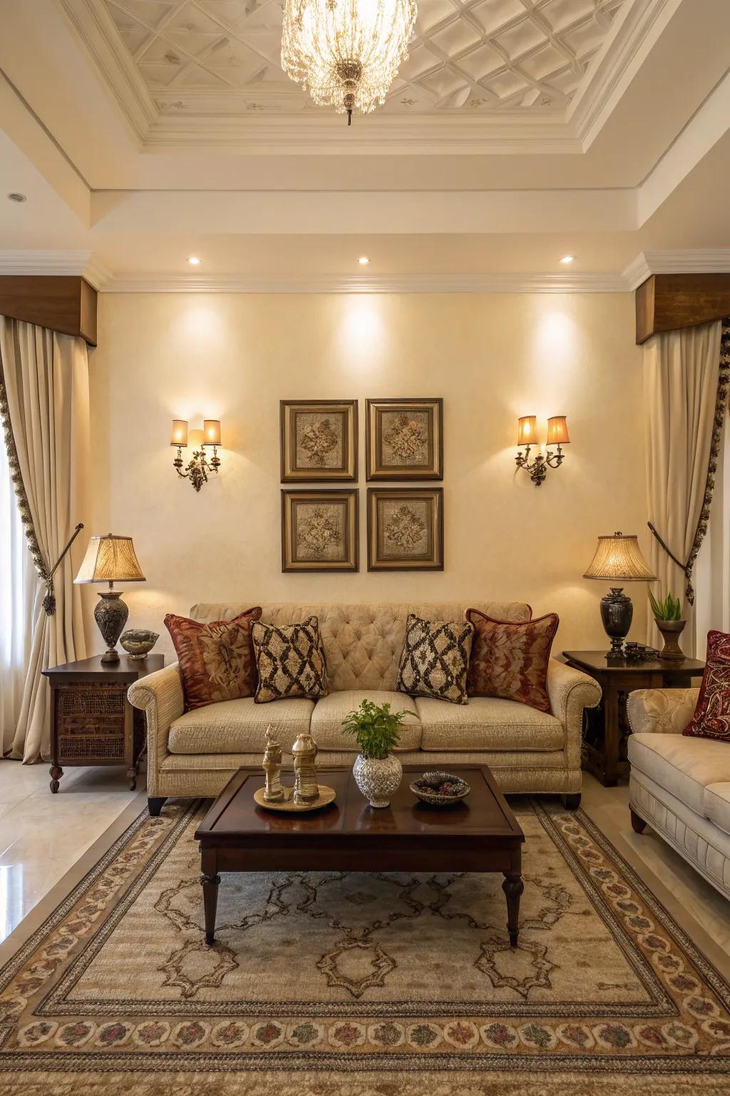 A symmetric layout creates a balanced and peaceful atmosphere.