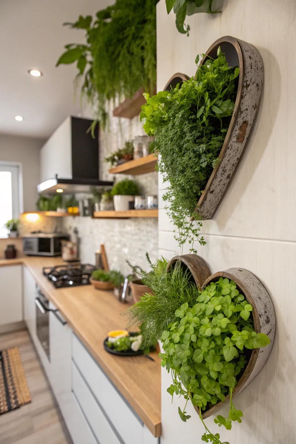 Your greenery gets a loving touch with heart-shaped planters.