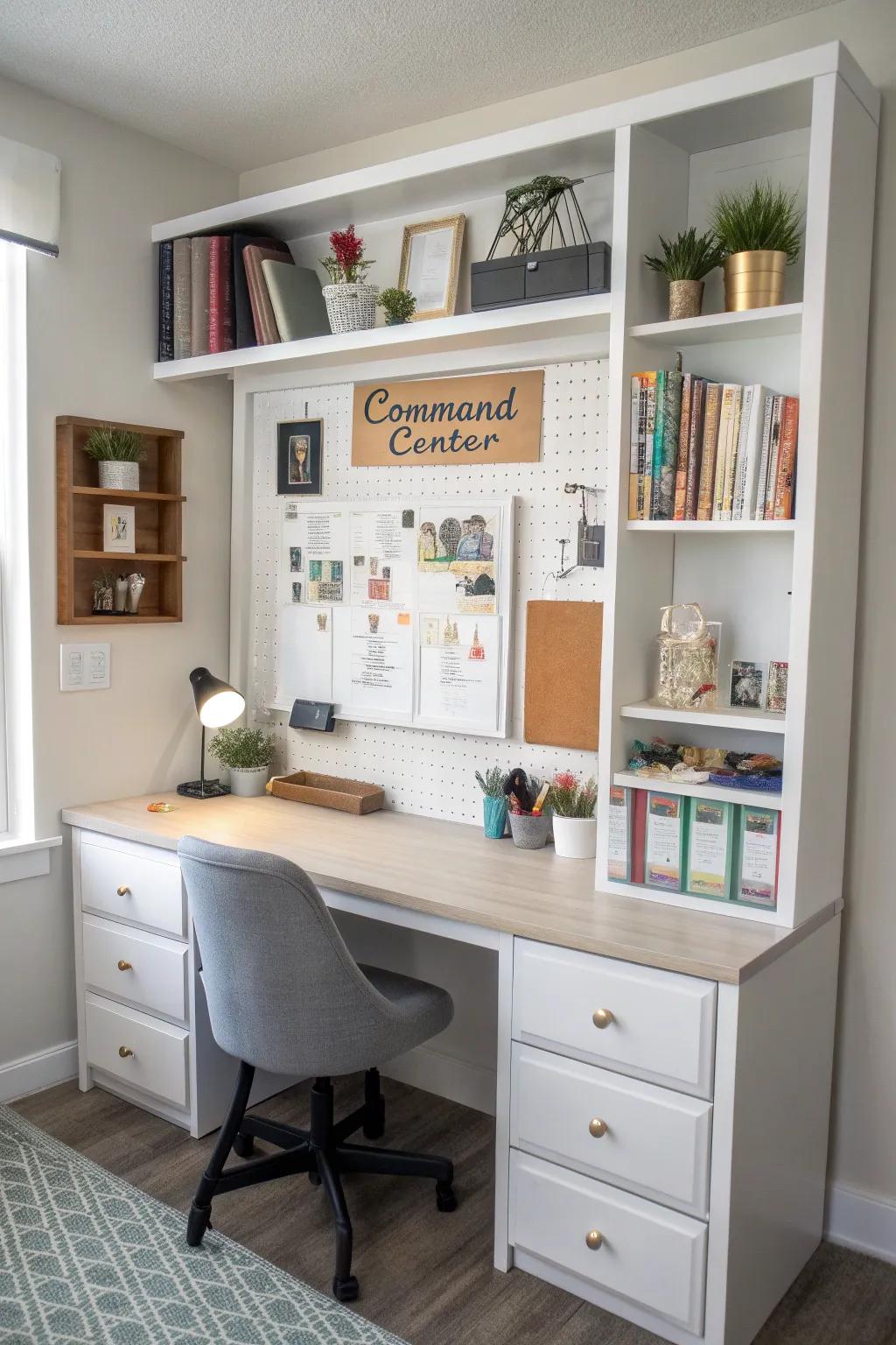 A central command point brings concentration and order to your daily tasks.