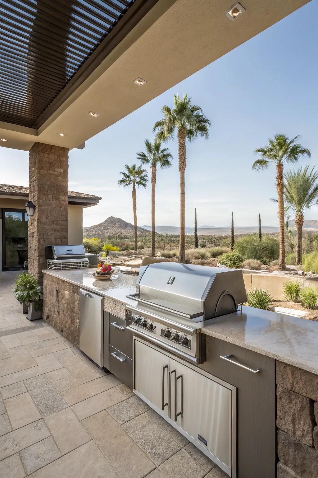 Metallic appliances grant toughness and a streamlined aesthetic.