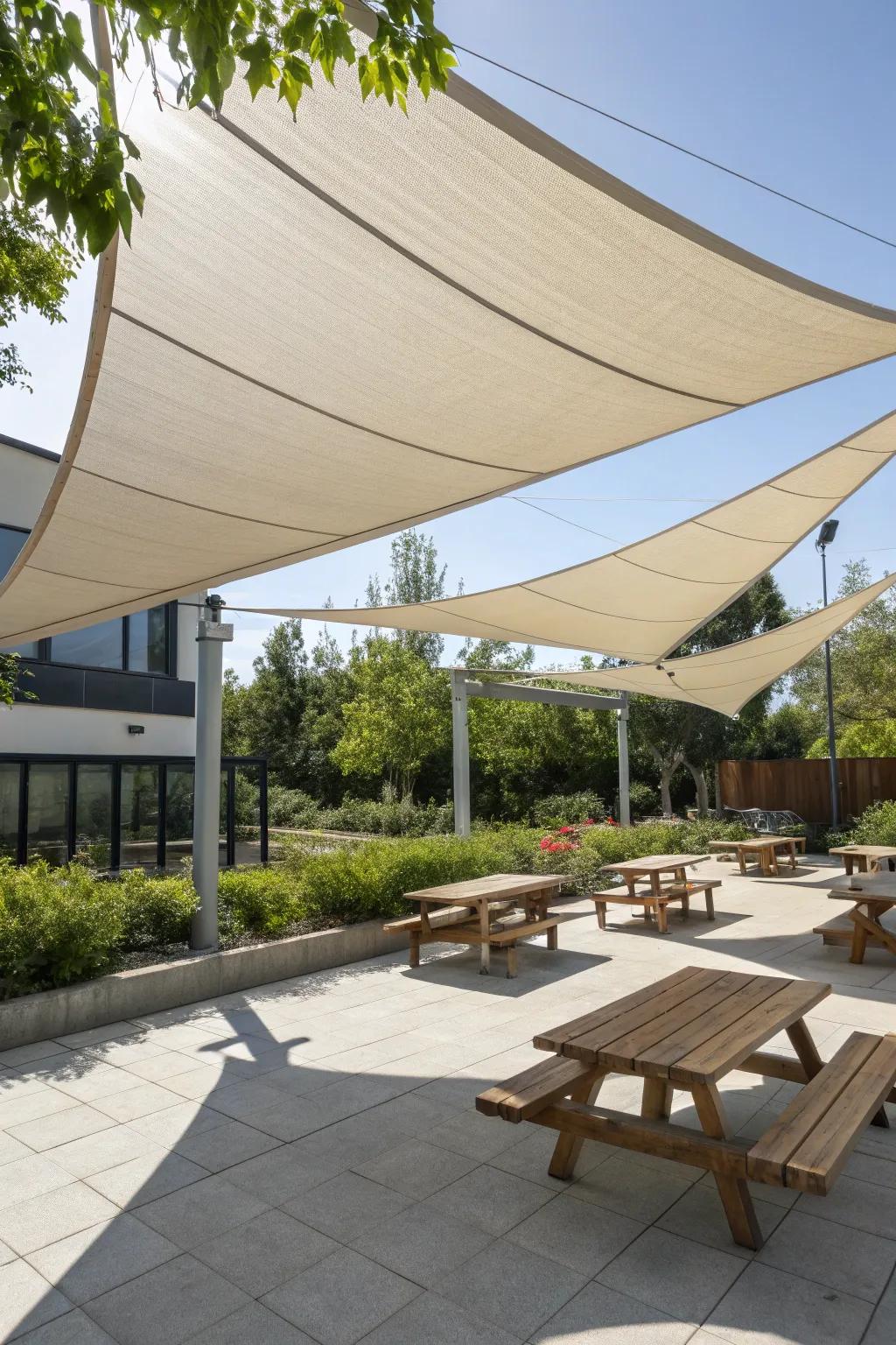 Textile shades offer stylish and functional coverage.