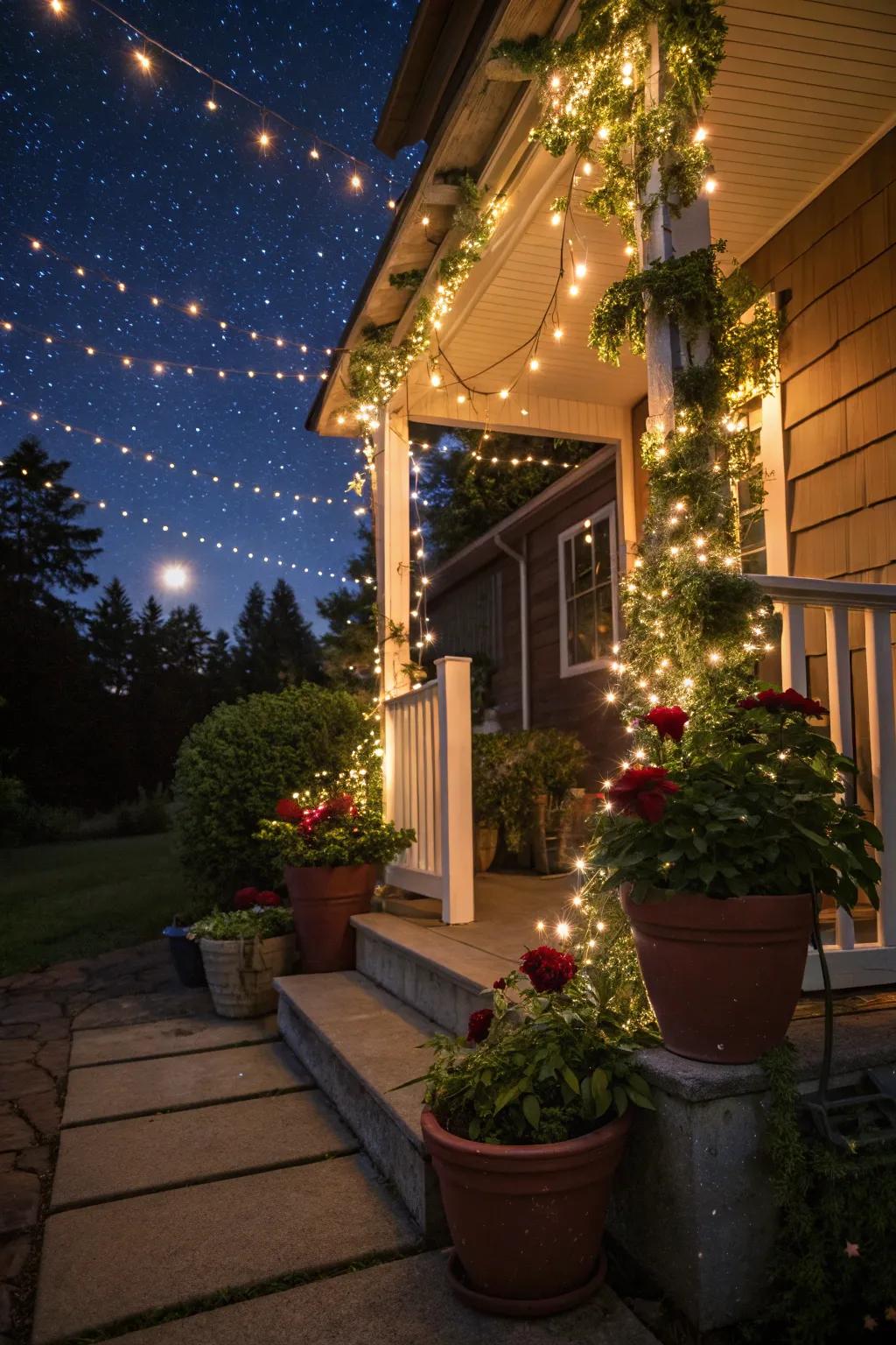 Fairy lights add a dash of magic and whimsy to your veranda.