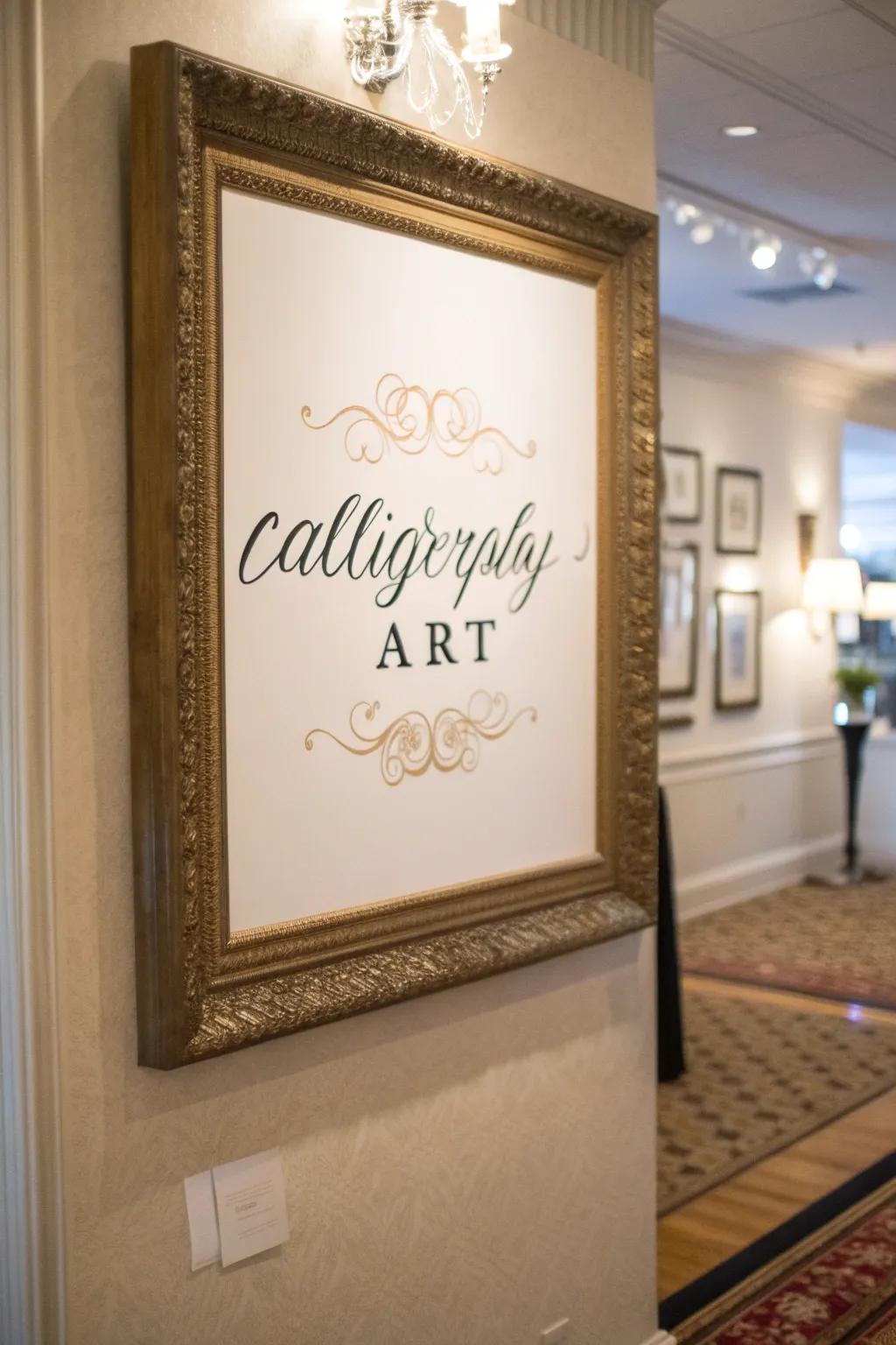 Elegant fine penmanship art turning words into decorative beauty.