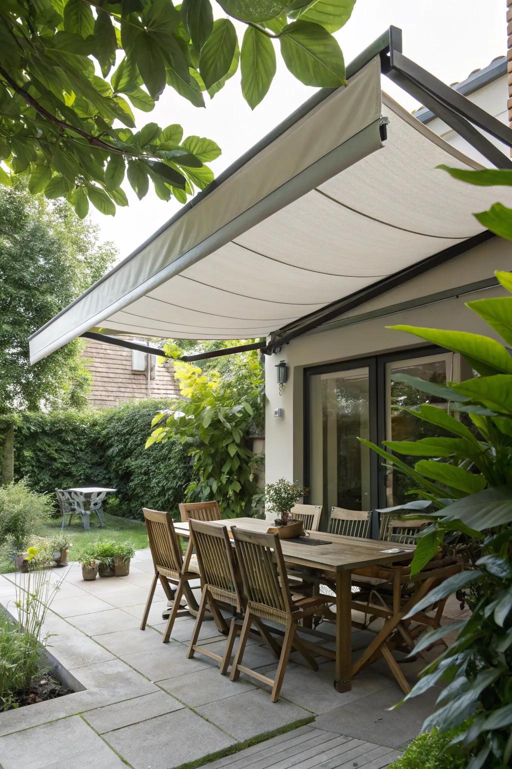 Retractable canopies grant you command over sunlight and shade.