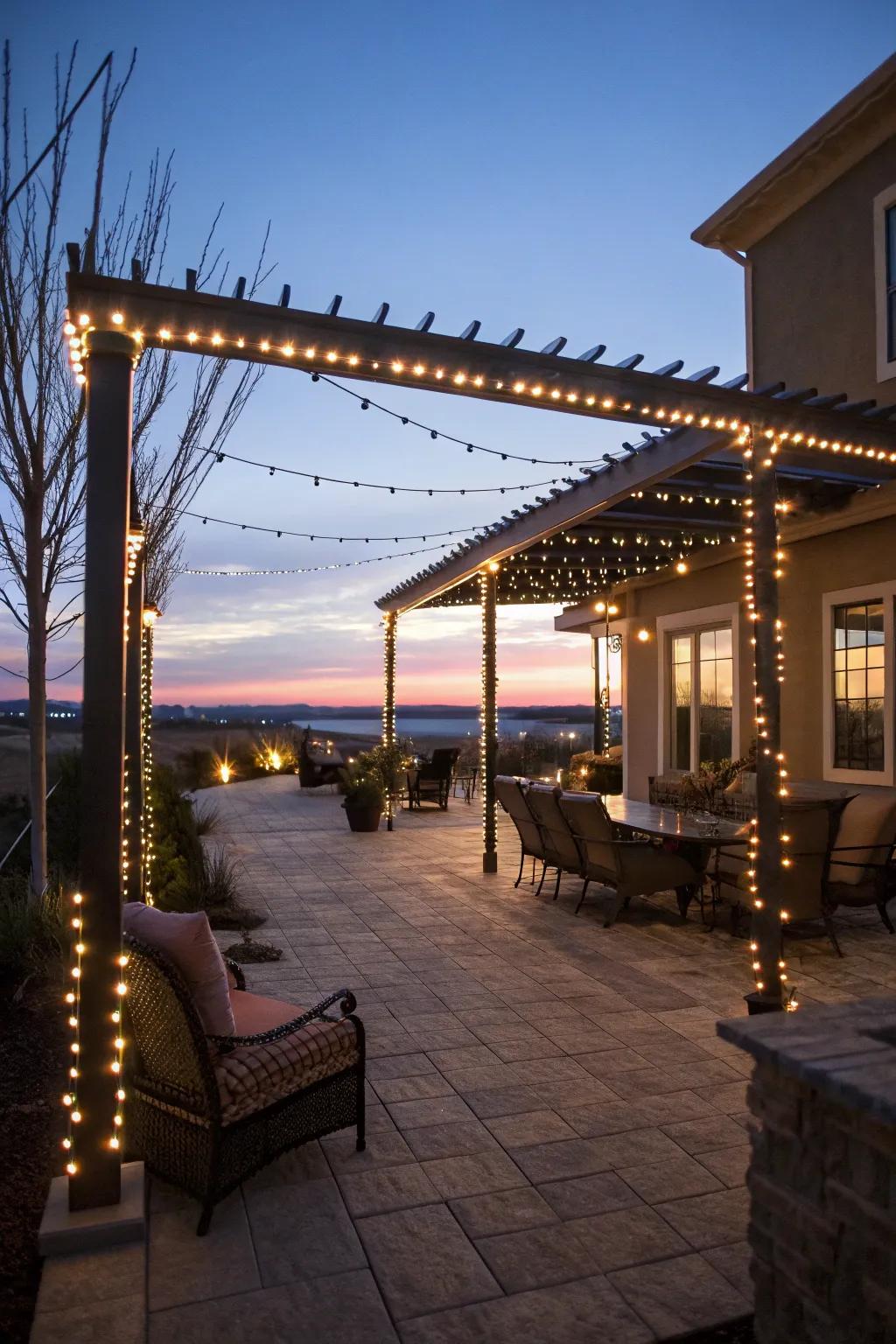 Strand radiance creatively outlines structures and contributes a playful element.