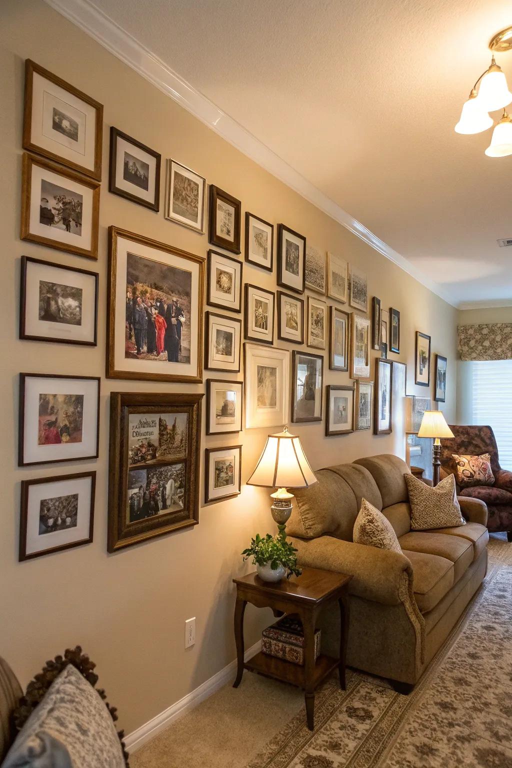 A chronological arrangement produces an appealing visual narrative.