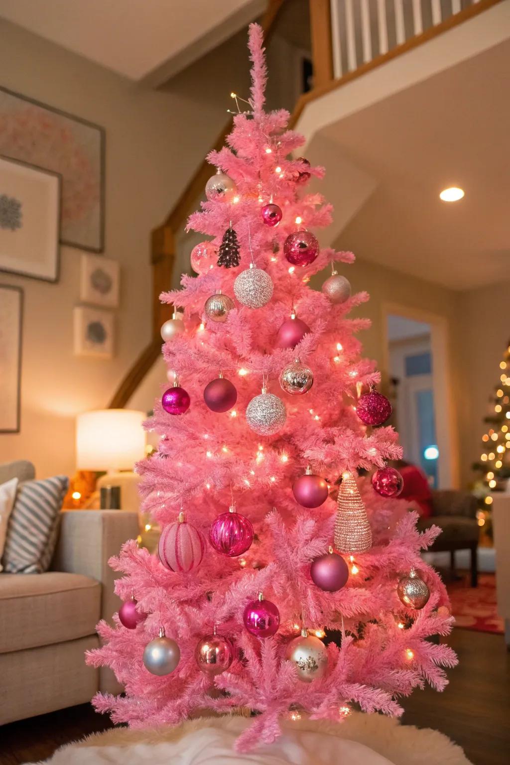 A fusion of contemporary and traditional aesthetics bestows this tree with a distinctive flair.