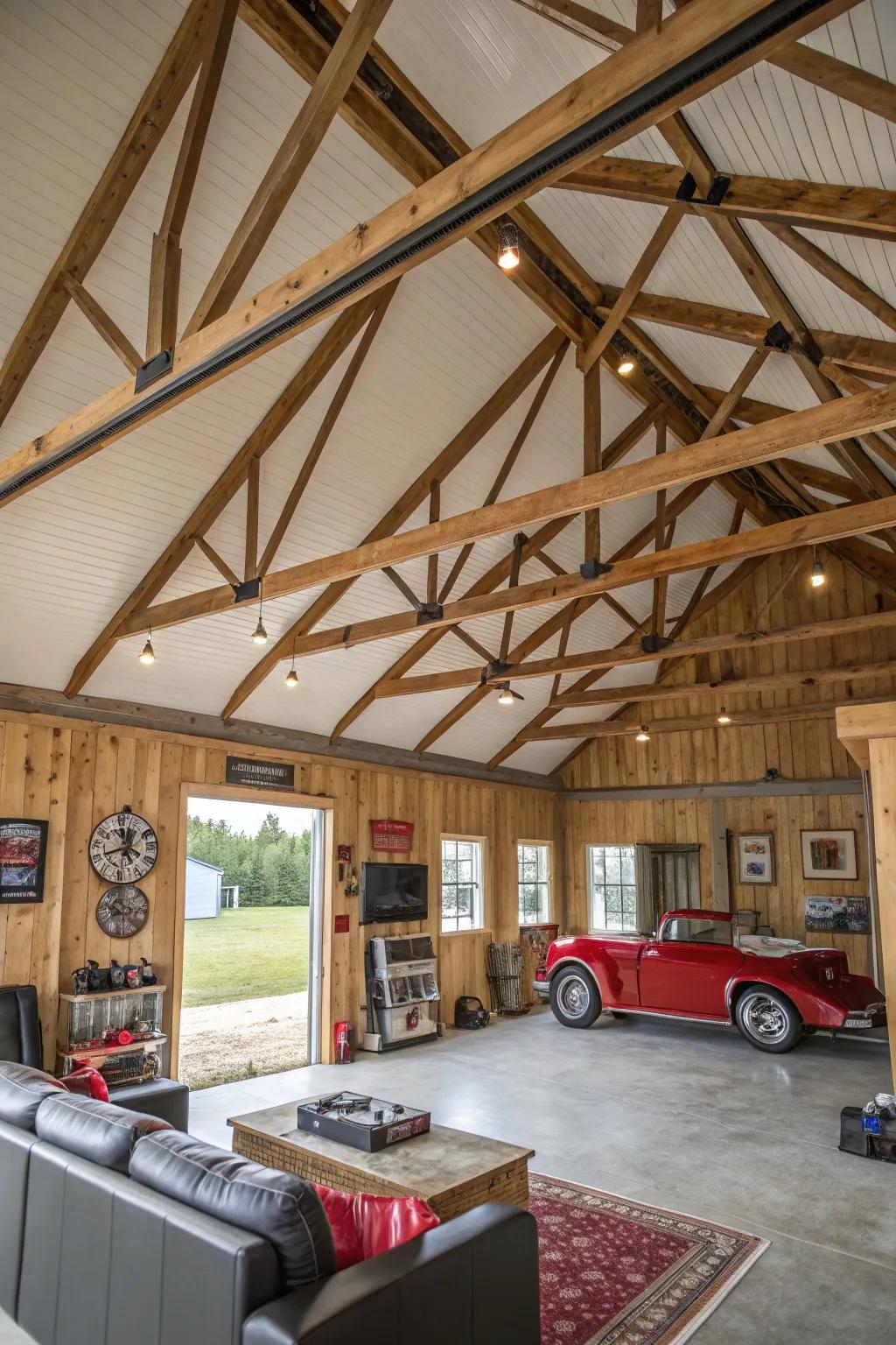 Unique ceiling details contribute character to your man cave.
