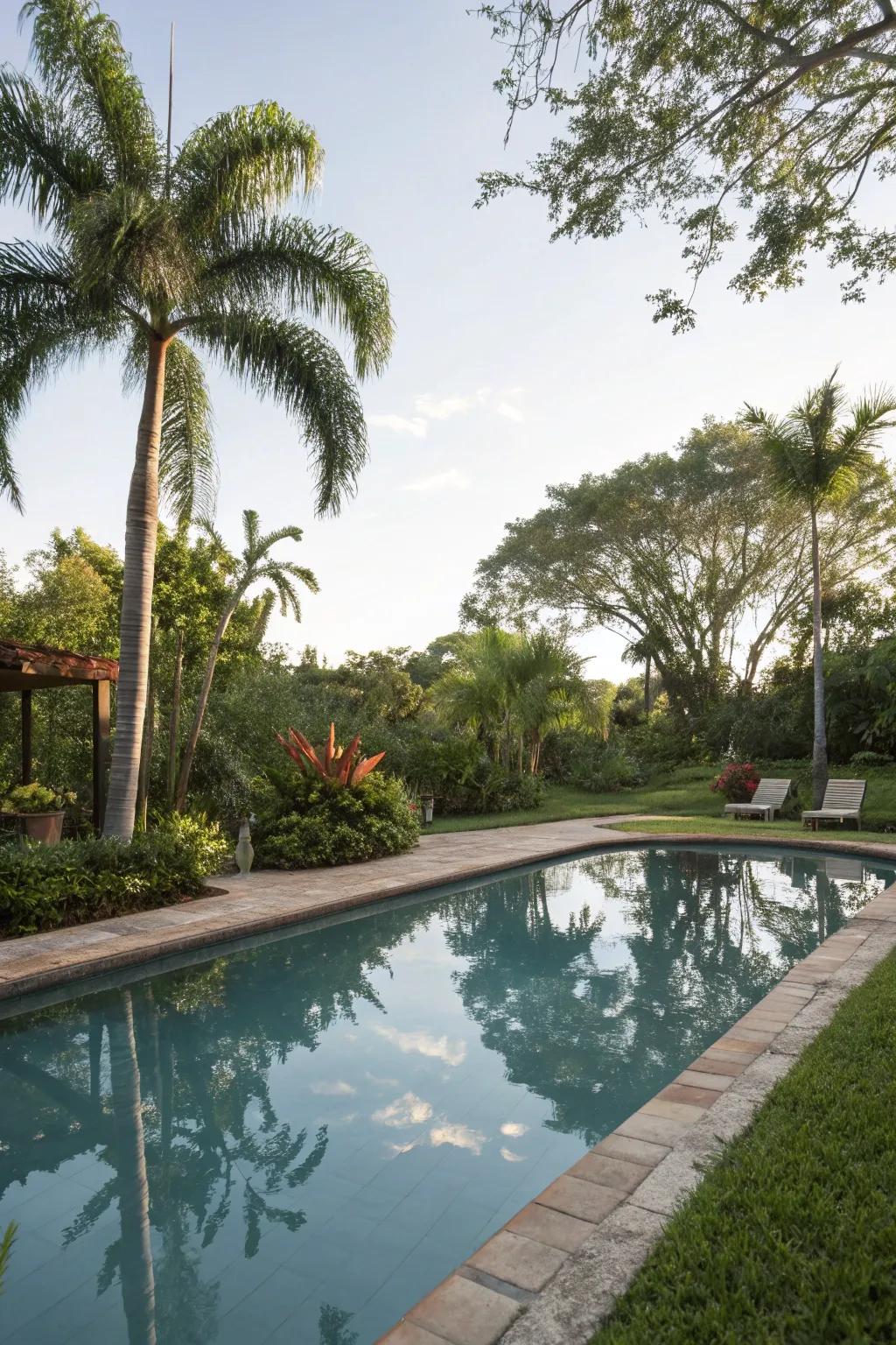 Introduce tranquility with a calming meditative pool.