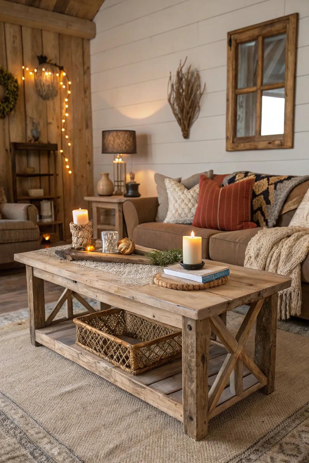 Driftwood finishes bring rustic charm and warmth.