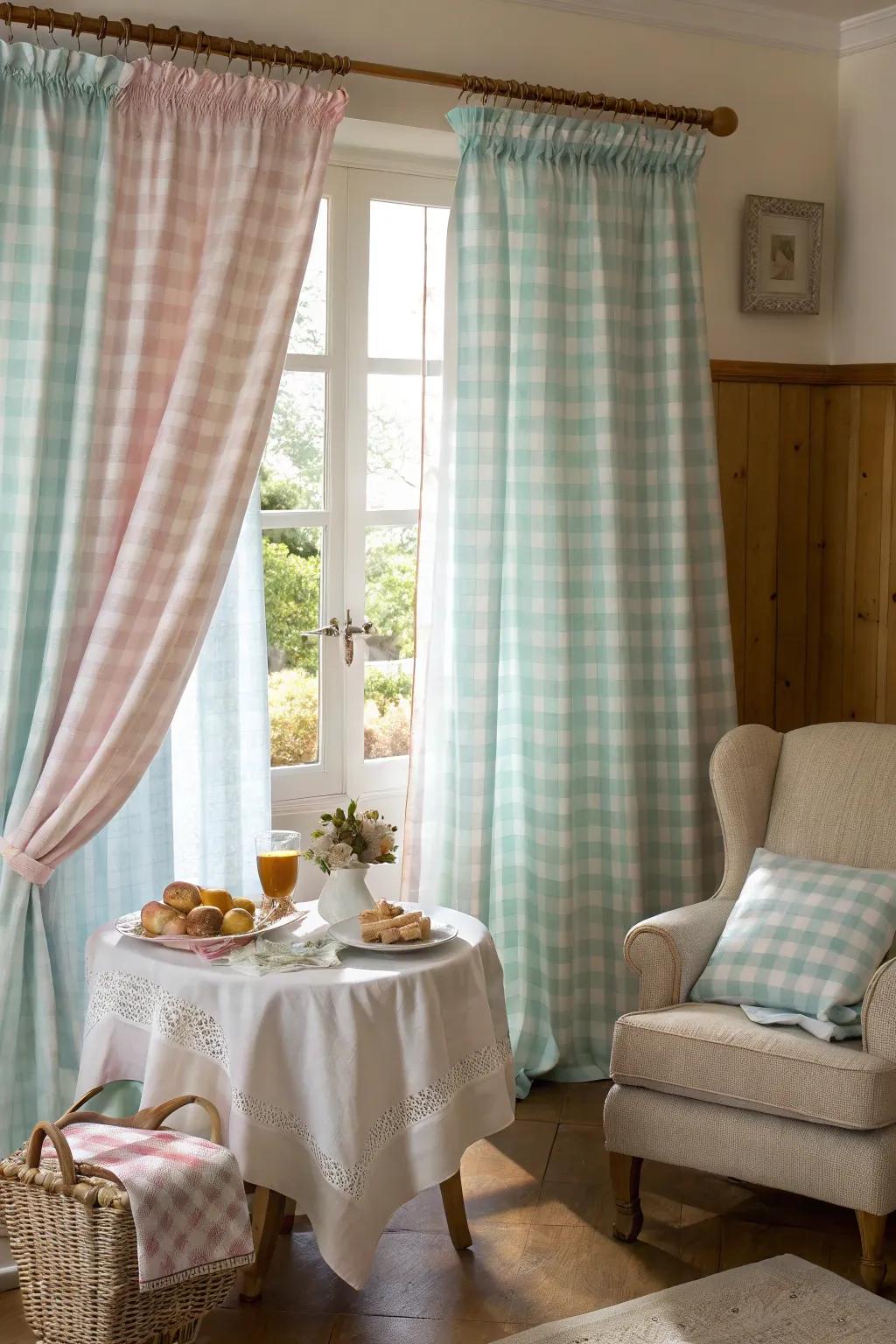 Gingham patterns deliver a spirited yet refined vibe.