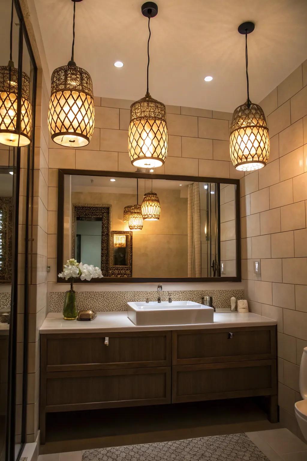 Distinctive illumination apparatuses function as fashionable focal points.