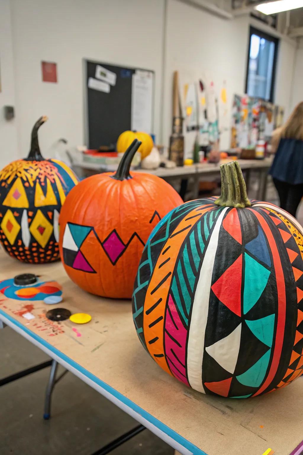 Voice your creativity through non-figurative art on gourd designs.