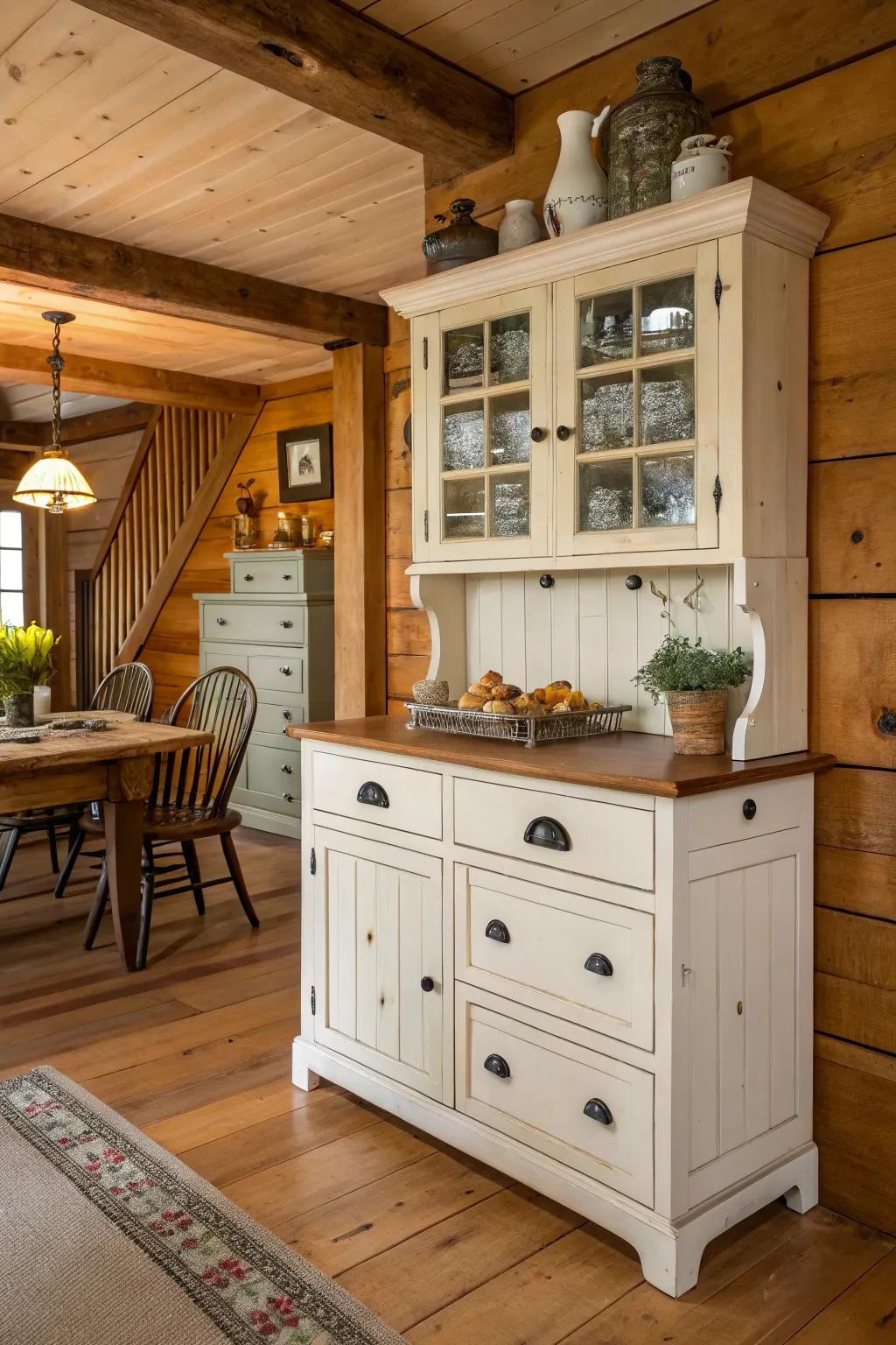 Cottage style provides warmth and rustic appeal.