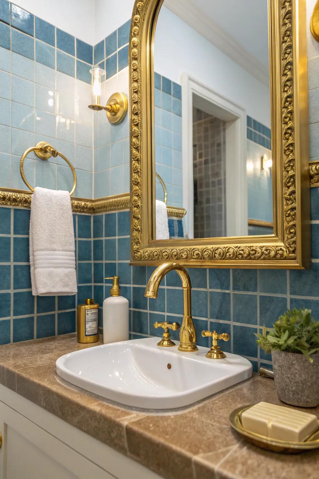 Gilded accents adding a hint of luxury to the retro theme.