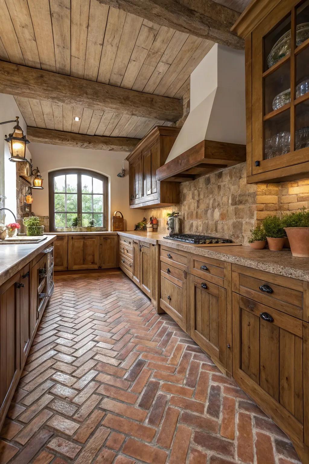 Herringbone designs add visual interest and timeless elegance.