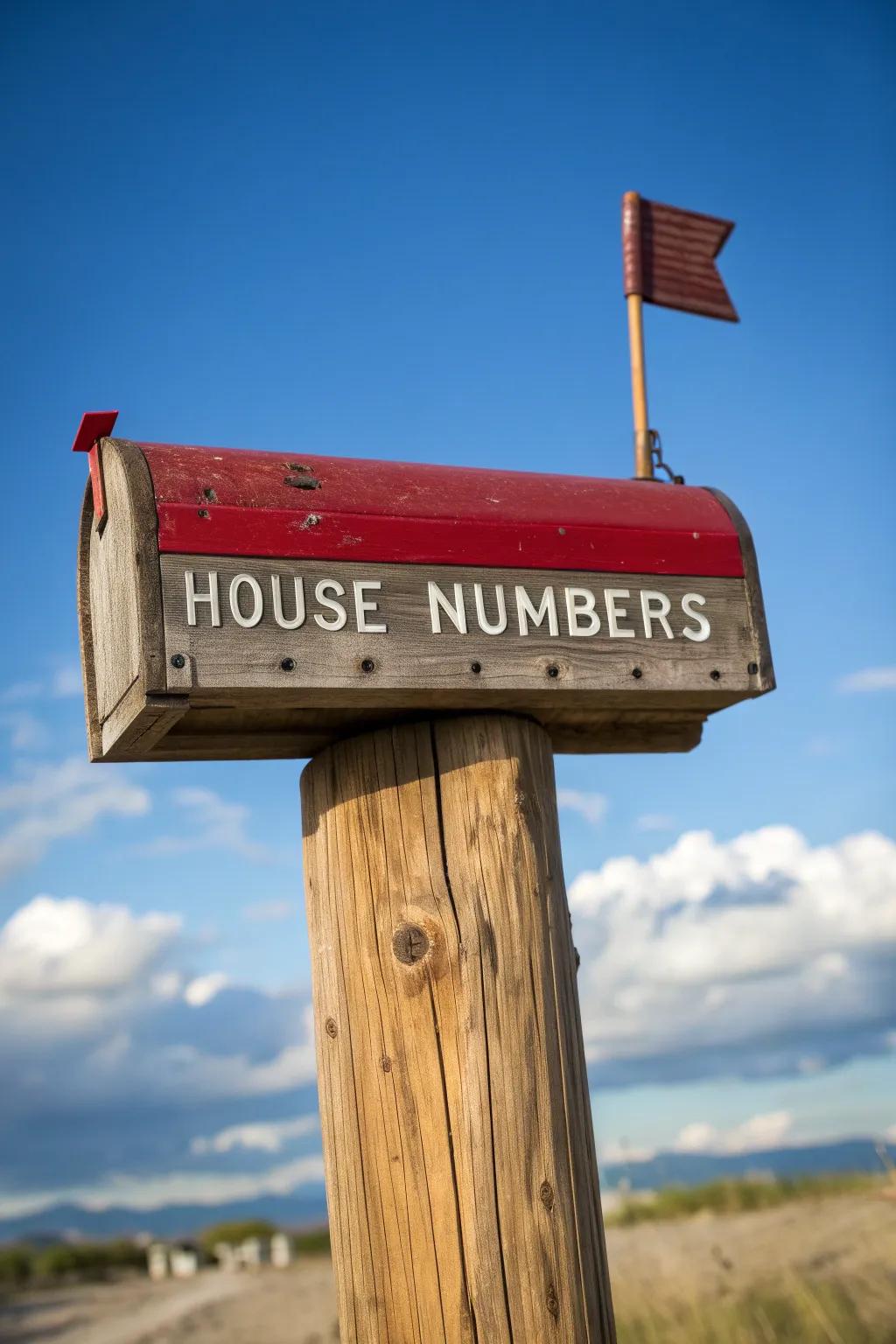 Inlaid house numbers introduce a functional yet stylish element to this mailbox stand.