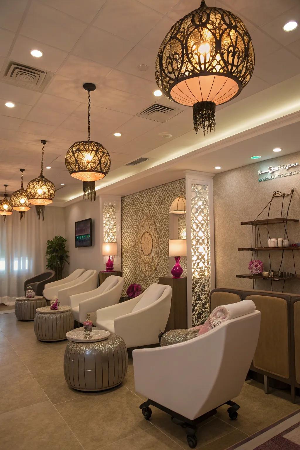 Decorative lighting doubling as illumination and decor.