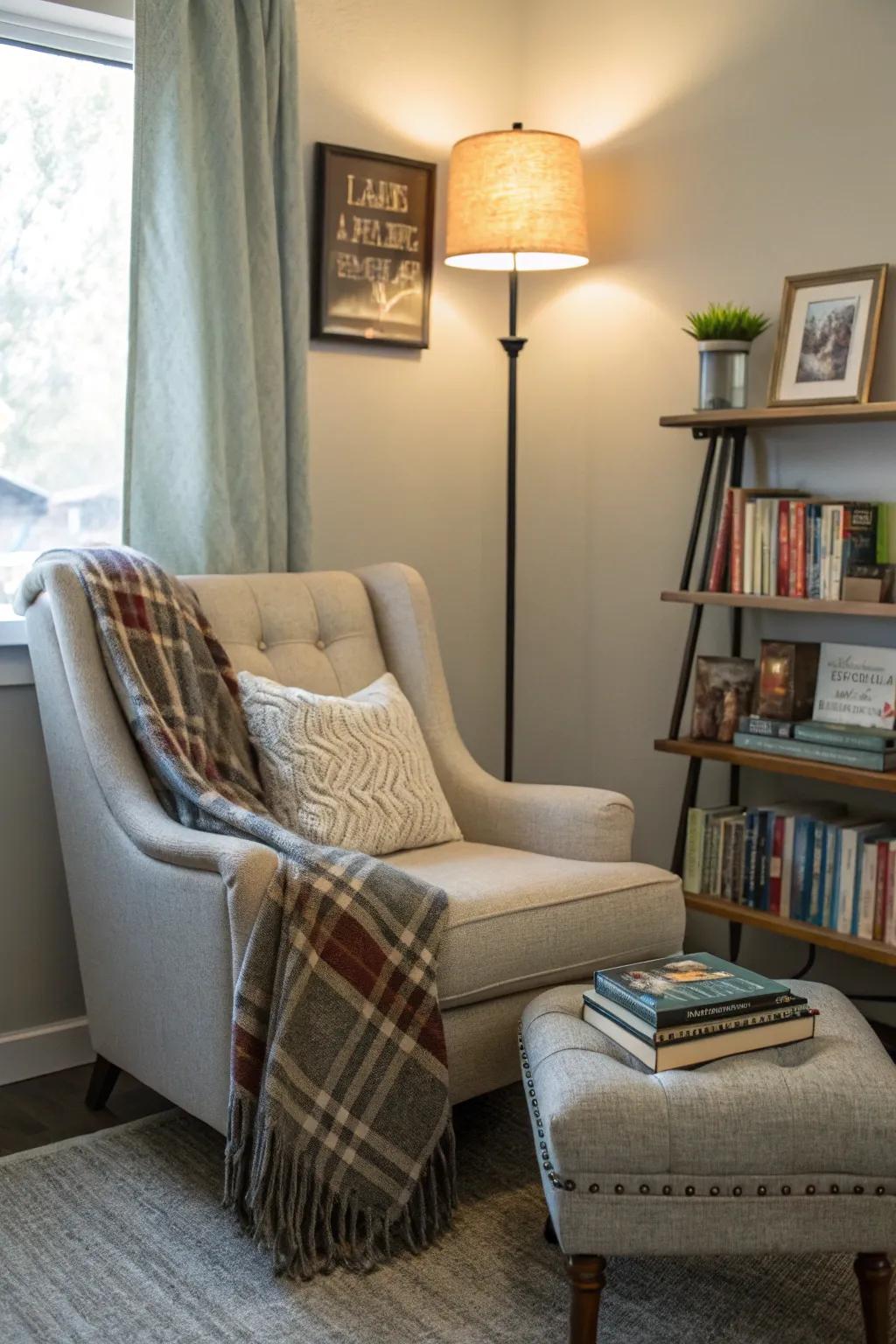 Create a serene reading nook in your living room.