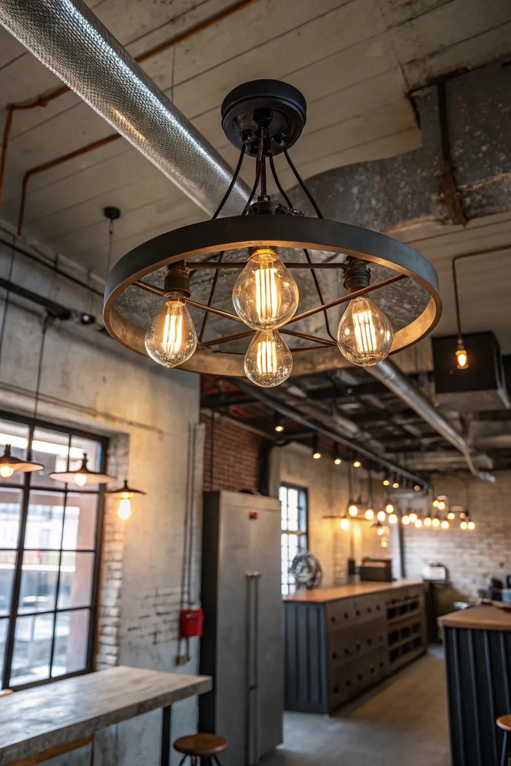 Add a trendy edge with industrial lighting in your space.