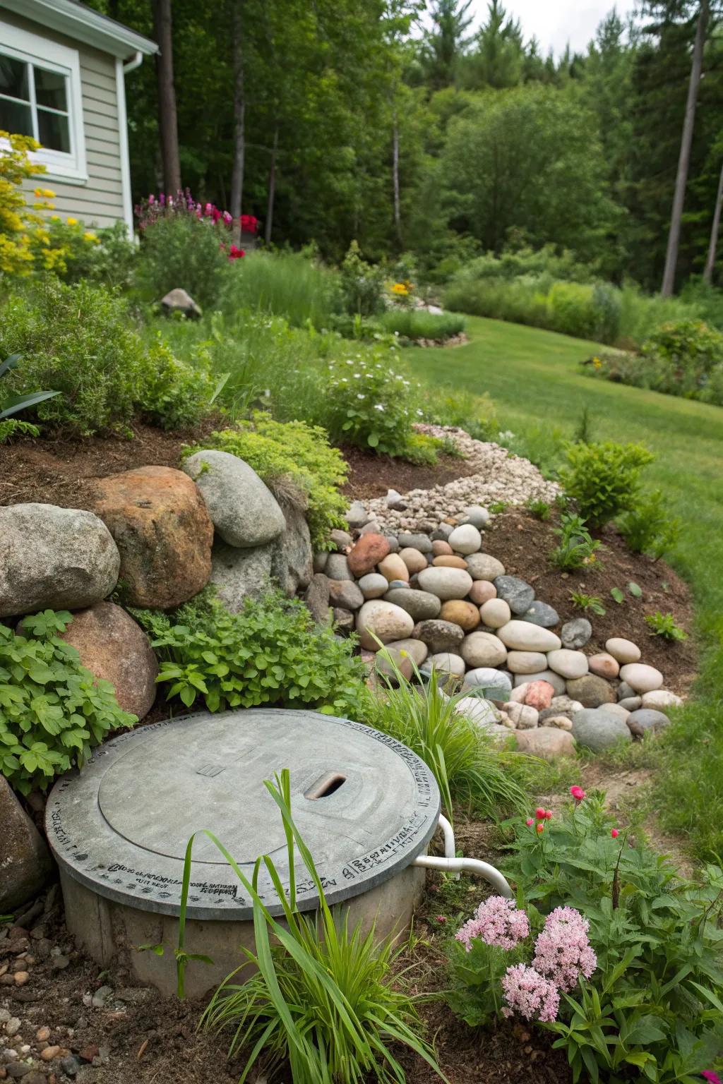 Rock gardens offer adaptable, natural concealment.